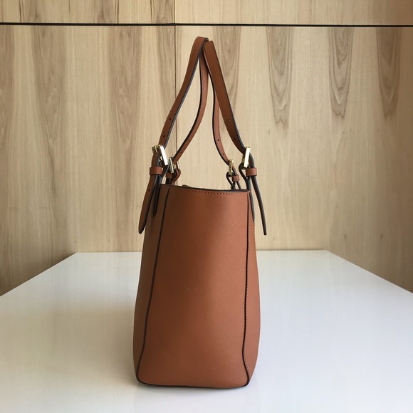 Tory Burch Brown Saffiano Leather Tote - Picture 3 of 7